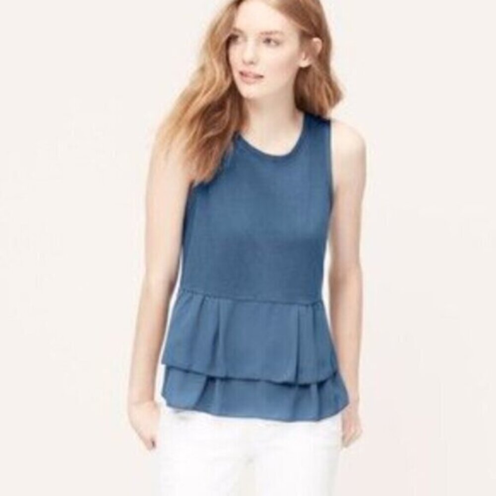 Loft Tiered Ruffle  Tank Top